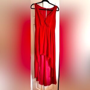Express High Low Red Dress